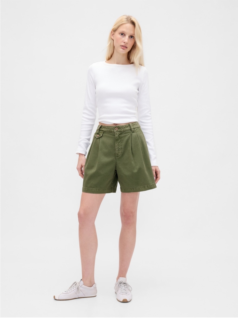 NWT 2026 GAP Olive Green Twill Shorts